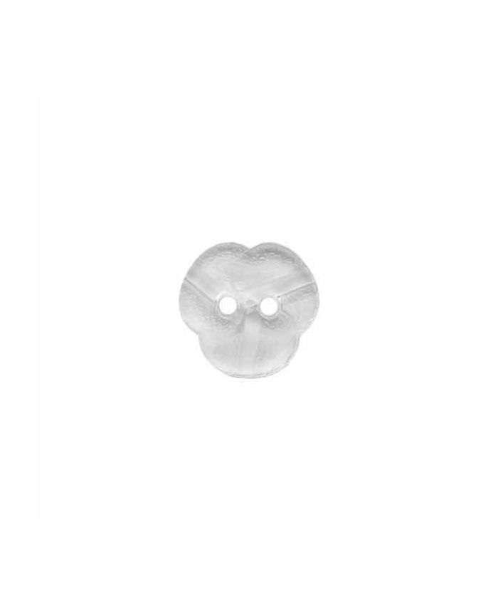 plexiglass flower button with 2 holes 14mm - clear- Art.No.: 281300