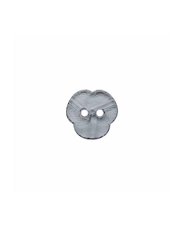 plexiglass flower button with 2 holes 14mm - grey- Art.No.: 282100