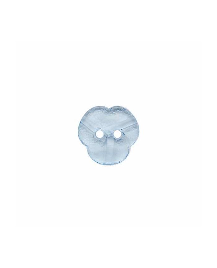 plexiglass flower button with 2 holes 11mm - light blue- Art.No.: 242101