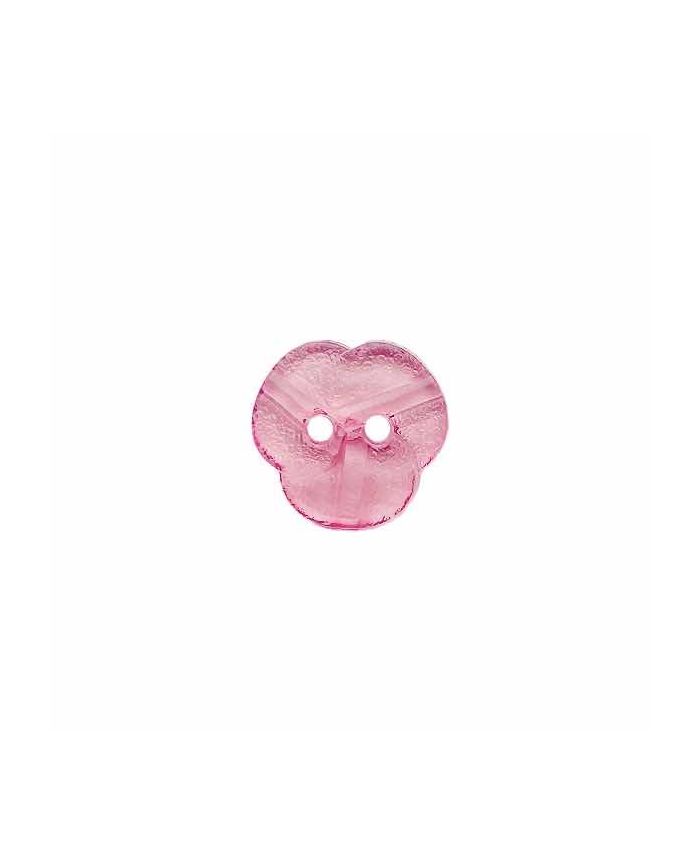 plexiglass flower button with 2 holes 14mm - pink - Art.No.: 282104