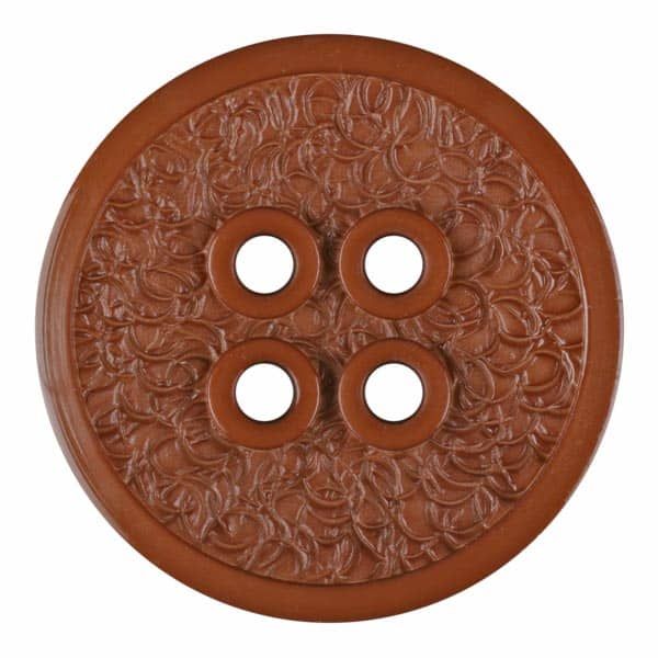 Brown/orange Intricate Polyamide Button with four holes 23mm 335801