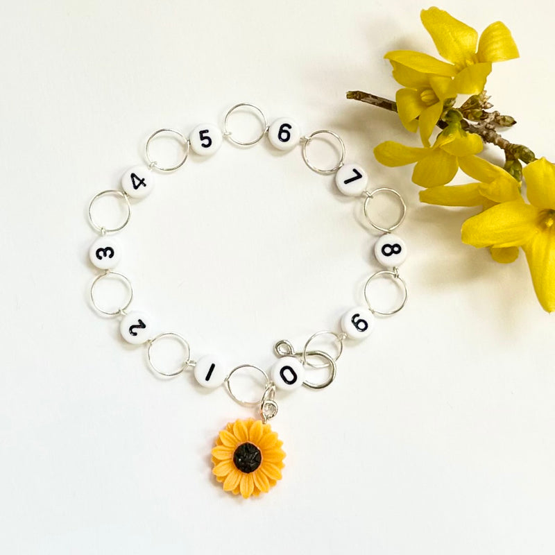 Sunflower Row Counter (Circle Chain)- Knitting Row Counter by Twice Sheared Sheep