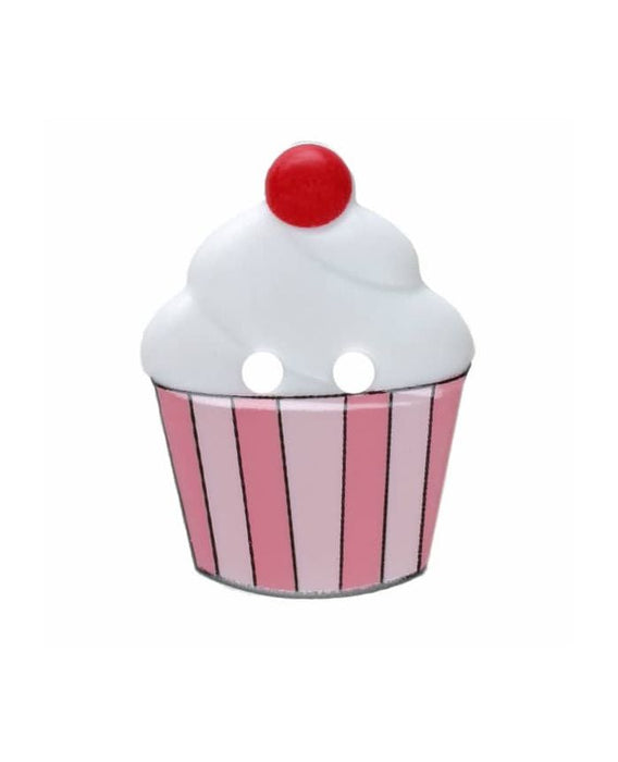 White Cupcake Button 7/10 Inch 311069 ^
