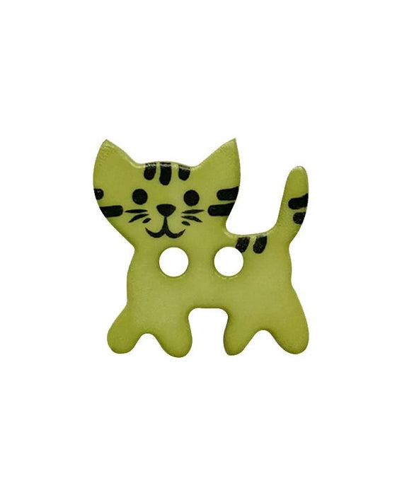 Green Cat Button 20mm 331279