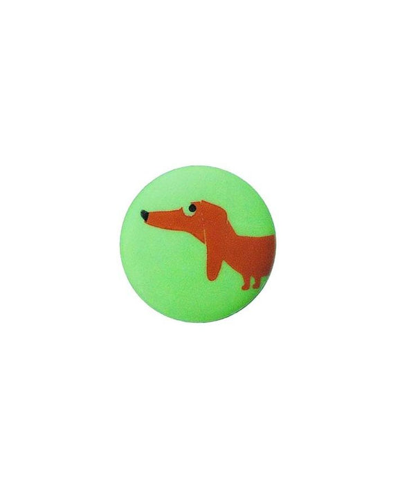 children button polyamide round with dog print, green - 15mm - Art.No.: 281276