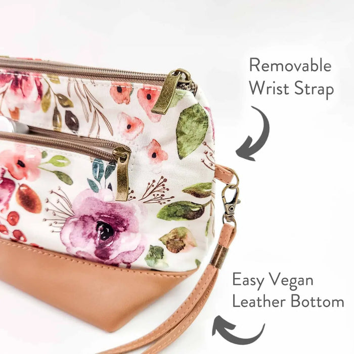 Spring Floral Trinity Bag – Medium Zippered Project Bag