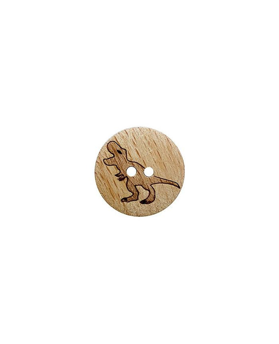 wood button round shape with dinosaur 18mm - Art.No.: 281282
