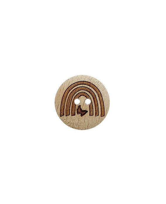 wood button round shape with rainbow 18mm - Art.No.: 281285