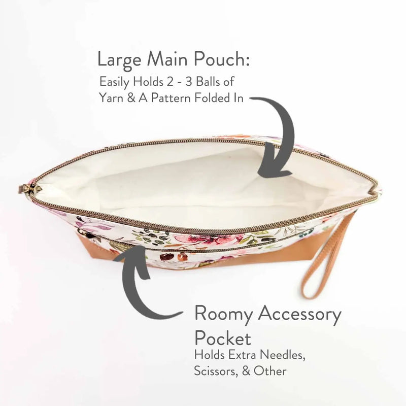 Spring Floral Trinity Bag – Medium Zippered Project Bag