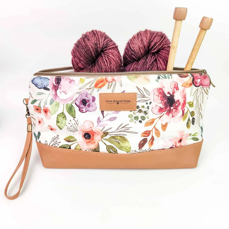 Spring Floral Trinity Bag – Medium Zippered Project Bag