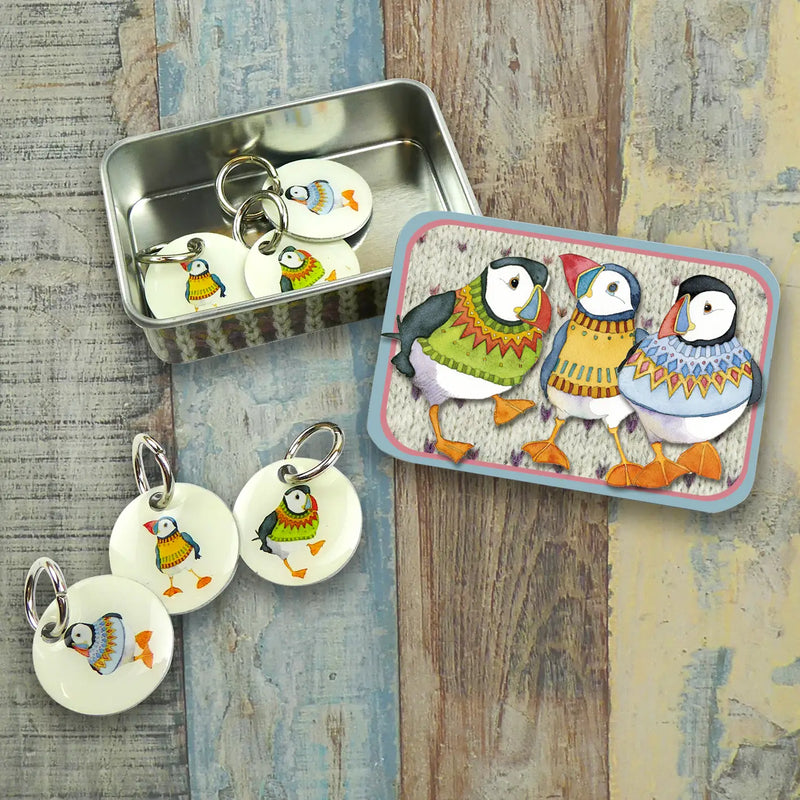 Stitch Markers in a Pocket Tin by Emma Ball