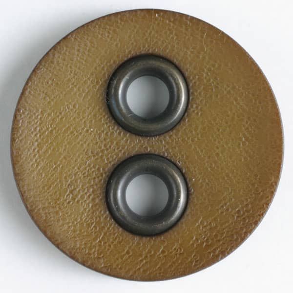 Brown Button With Metal Holes 23mm 340829