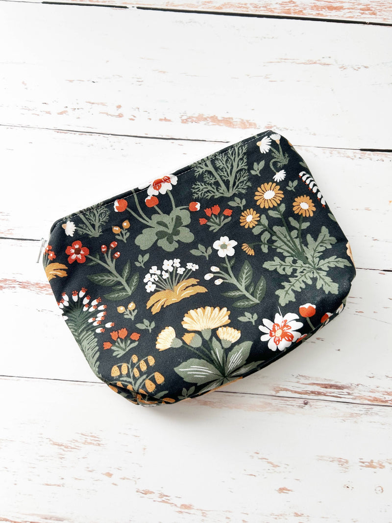 Dark Botanical Print Small Bag by Mangham Made