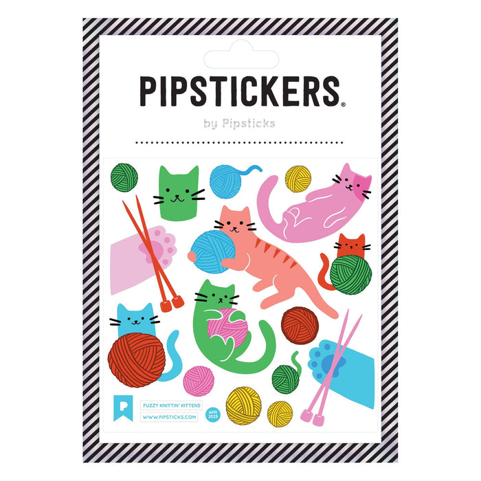 Fuzzy Knittin' Kittens Stickers