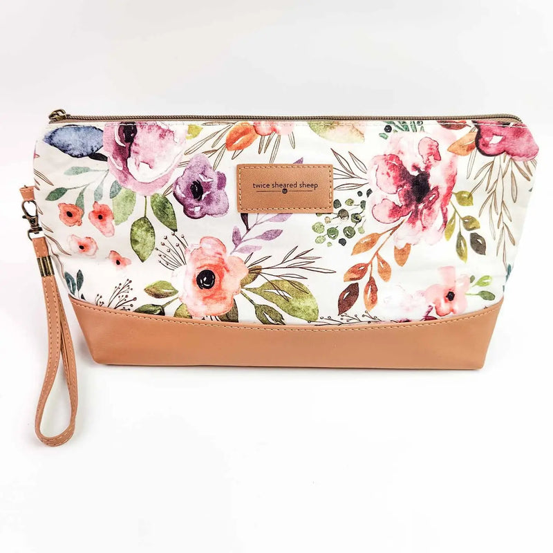 Spring Floral Trinity Bag – Medium Zippered Project Bag