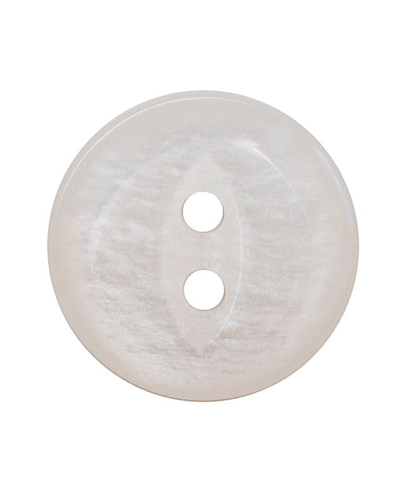 POLYESTER BUTTON ROUND SHAPE WITH SHINY SURFACE AND 2 HOLES - SIZE: 13MM - COLOR: WEISS - ART.NO.: 24127