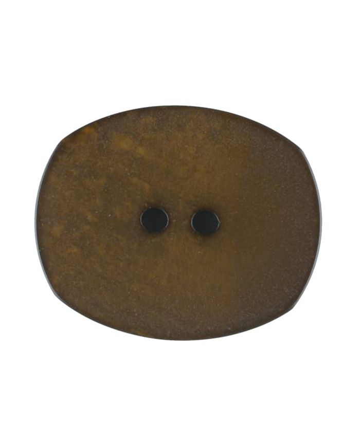 Polyester button, oval, 2 holes - Size: 23mm - Color: brown - Art.No. 346716