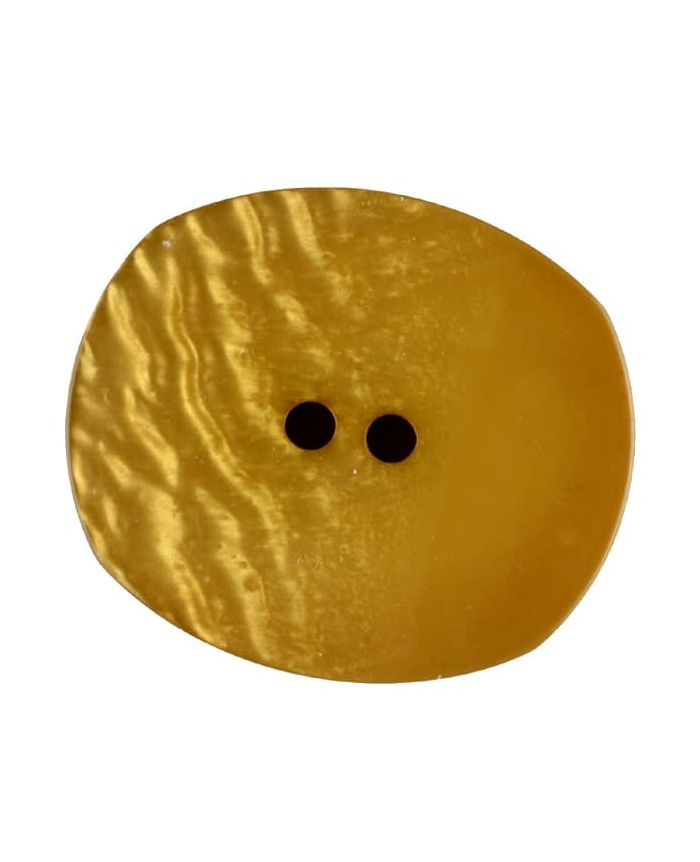 Polyester button, oval, 2 holes - Size: 23mm - Color: yellow - Art.No. 346721