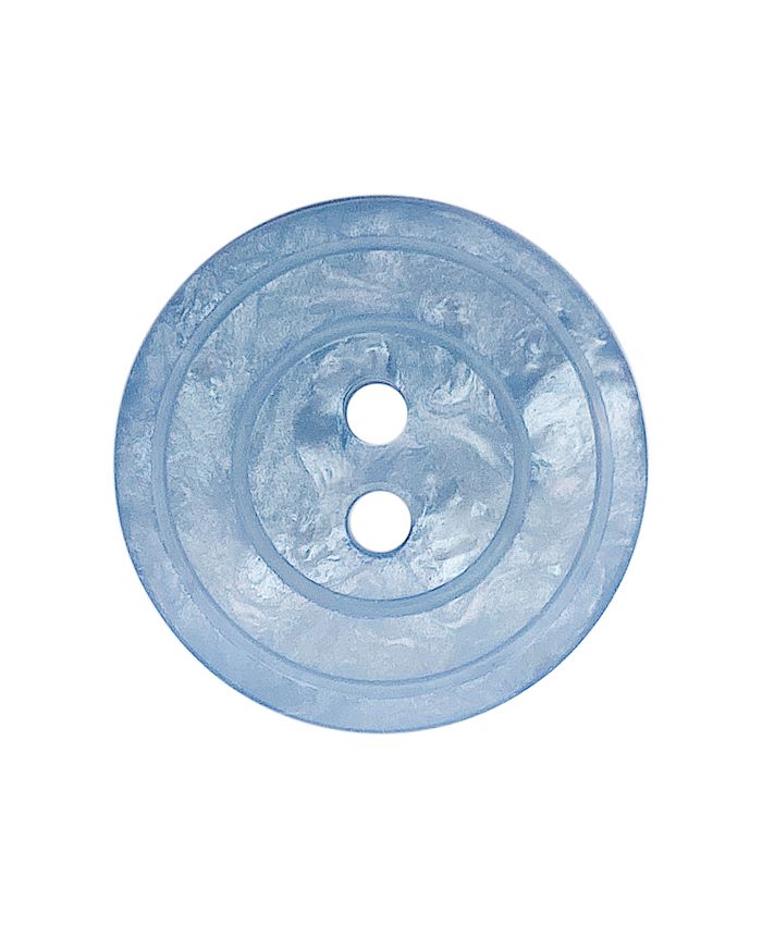 POLYESTERKNAP RUND FORM MED BLANKENDE OVERFLADE, PERLEEFFEKT OG 2 HULLER - STØRRELSE: 18MM - FARVE: HELLBLAU - ART.NR.: 318841