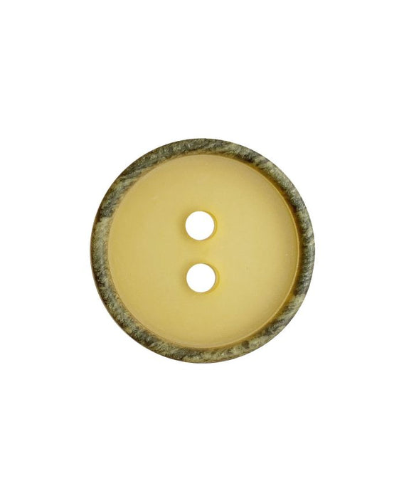 POLYESTER BUTTON ROUND SHAPE,TRANSPARENT WITH MATT SURFACE AND 2 HOLES - SIZE: 20MM - COLOR: GELB - ART.NO.: 335013