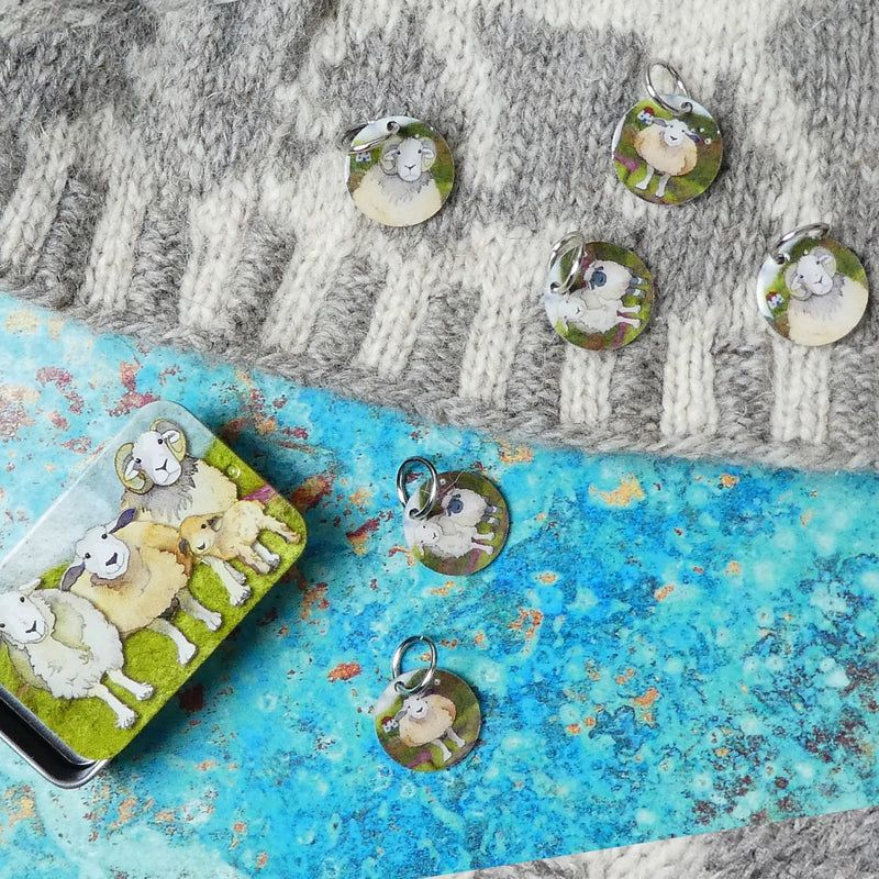 Stitch Markers in a Pocket Tin by Emma Ball