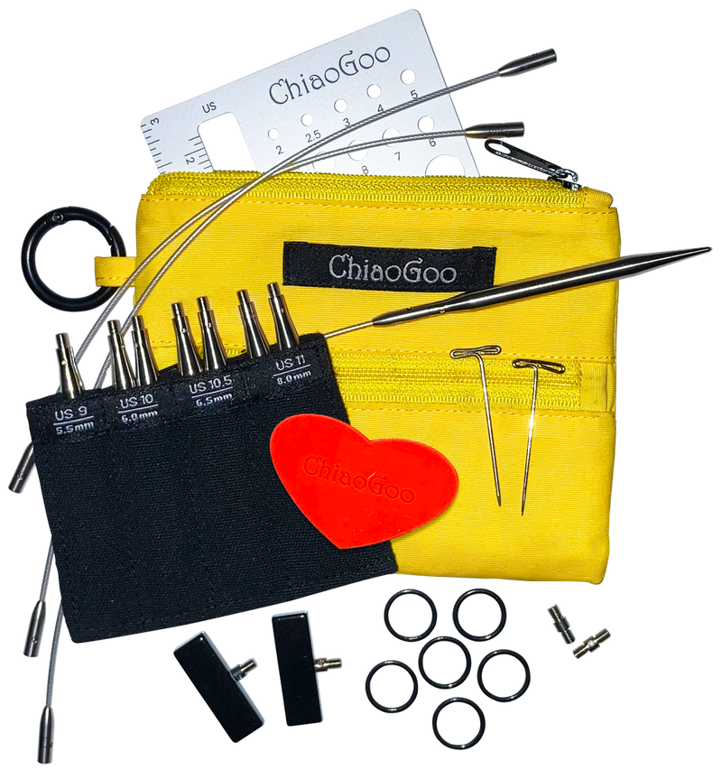 ChiaoGoo 3" TWIST Shortie Set Large - US 9-11 (5,5 mm-8 mm)