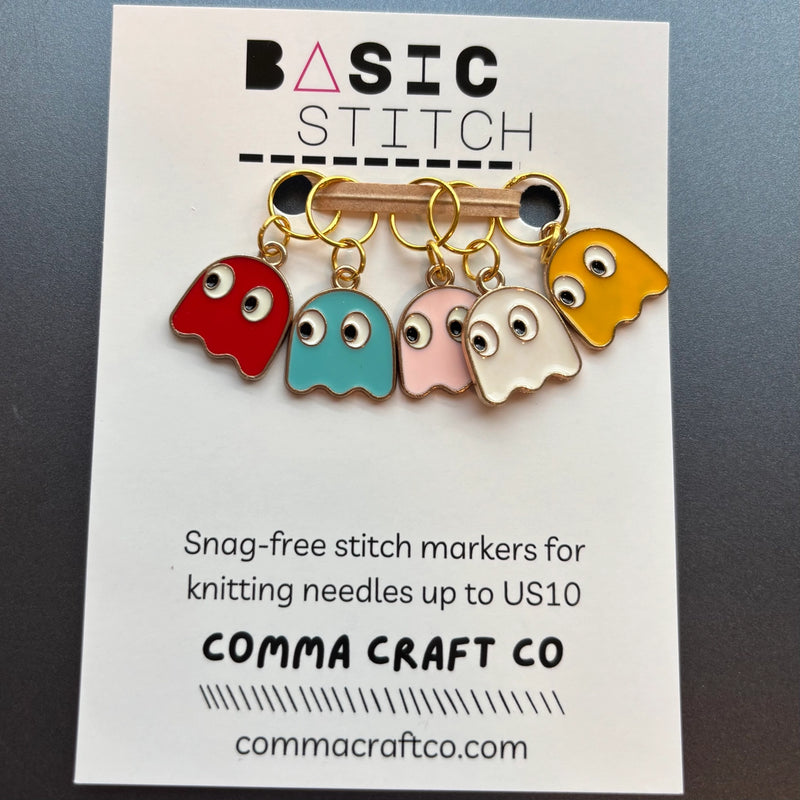 80's Retro Game Ghost Knitting Stitch Markers