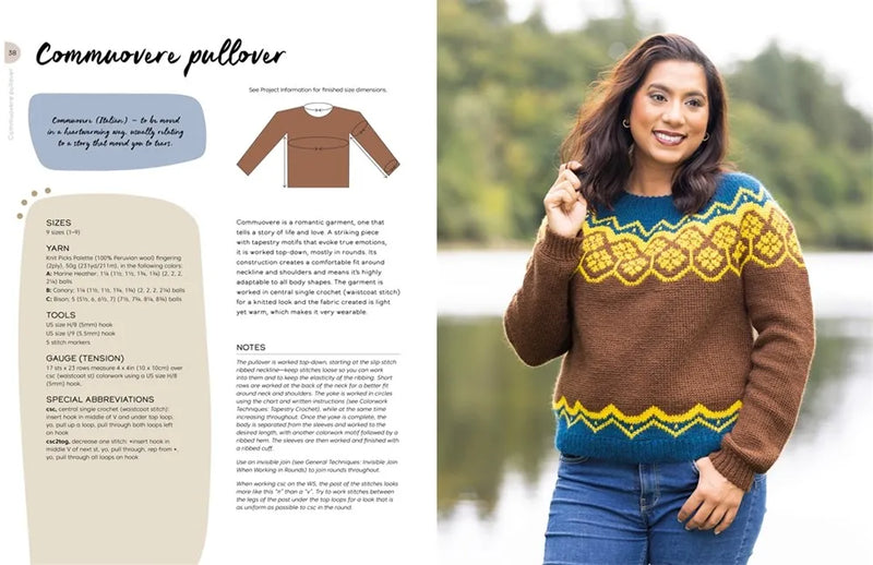 Colorful Crochet Knitwear: Crochet sweaters and more with mosaic, intarsia and tapestry crochet patterns by Sandra Gutierrez