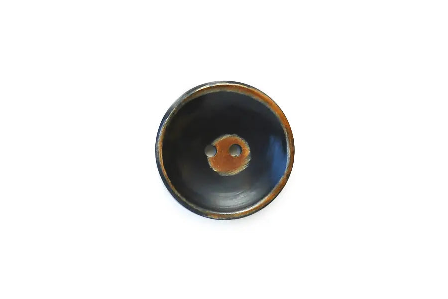 BC0045H28 Black and Brown Horn Round Concave 28MM