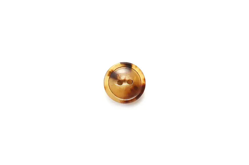 BC0091H15 Mostly Blonde Natural Horn Convex with Rim Round 15MM