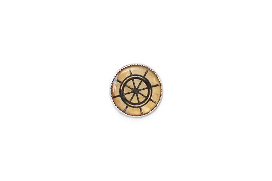 BD0267A18 Picture - Nautical - Ship's Wheel - Round Shank 18MM