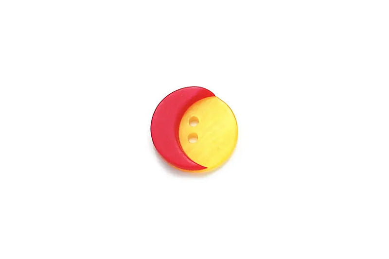 BF1508P20 Plastic Red Moon on Yellow Round - 20MM