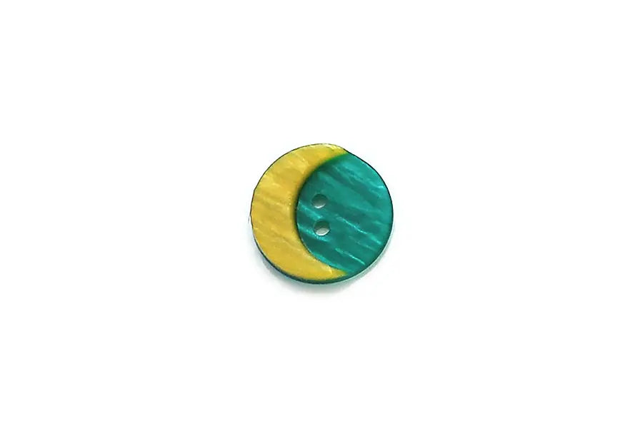 BF1509P20 Plastic Yellow Moon on Green Round - 20MM