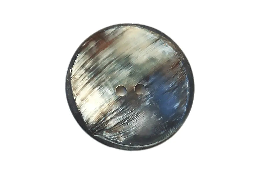 BM0727H44 Dark Brown Horn Round Concave Cup 44MM