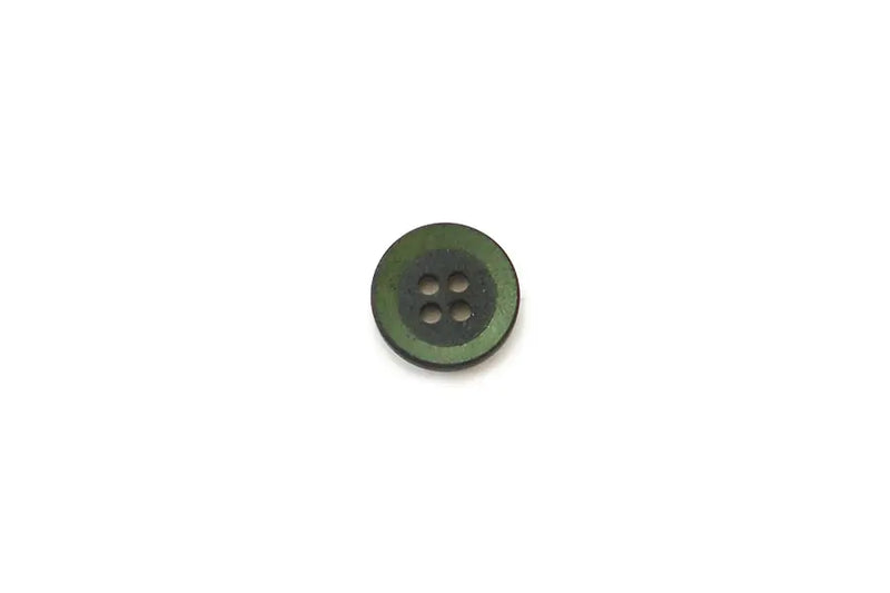BS1255P15 Plastic Black and Green Concave Edgy Round 15MM