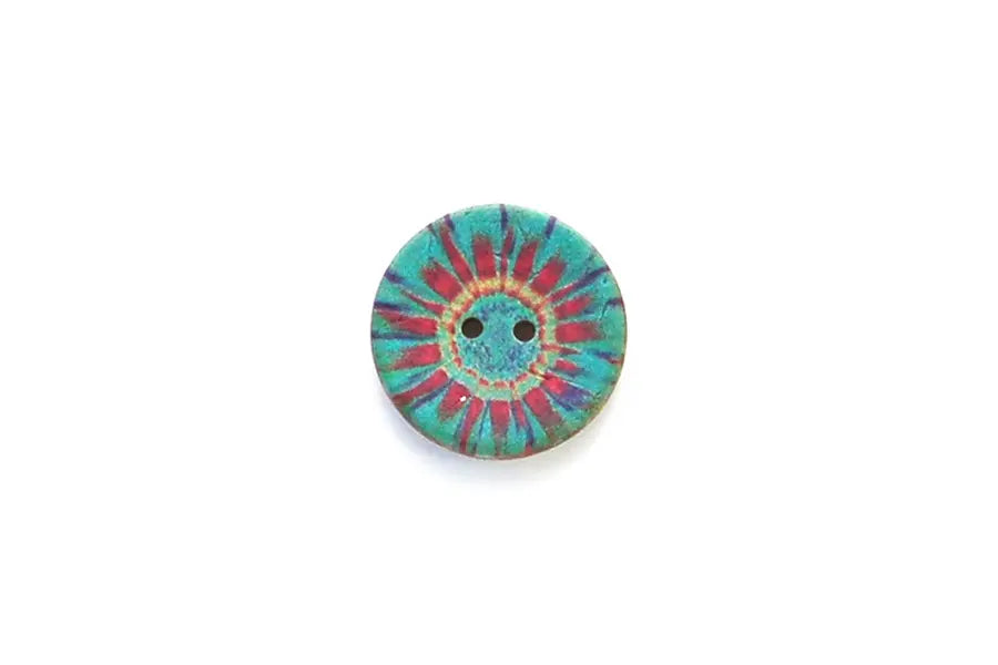 BU1732C23 Coconut Tye Dye Turquoise and Red Round - 23MM