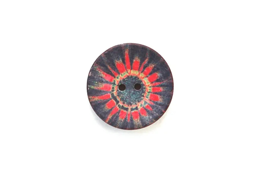 BU1739C30 Coconut Tye Dye Black and Red Round - 30MM