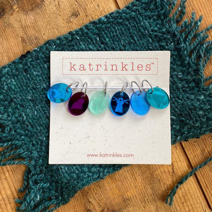 Maine Acrylic Stitch Markers - set of 6