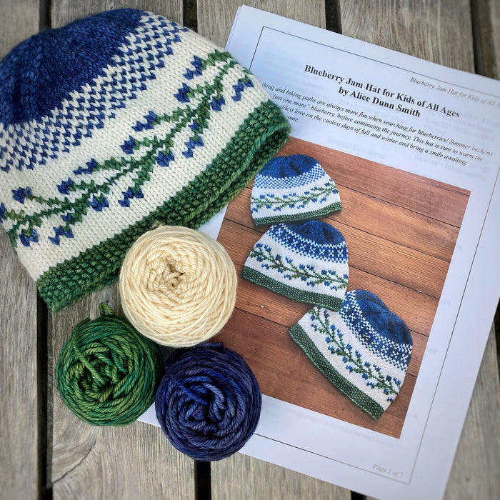 Blueberry Jam Hat For Kids of All Ages Kit- Birch Tree Knits