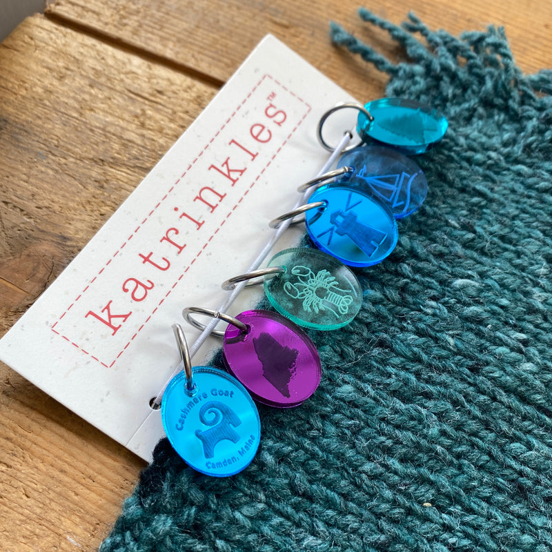 Maine Acrylic Stitch Markers - set of 6