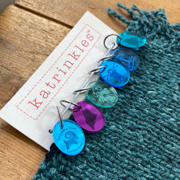 Maine Acrylic Stitch Markers - set of 6