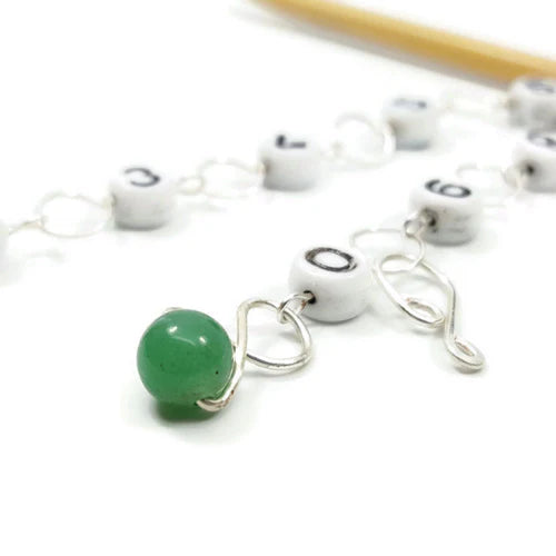 Green Aventurine - Knitting Row Counter by Twice Sheared Sheep