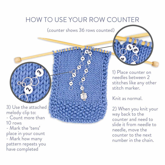 Green Aventurine - Knitting Row Counter by Twice Sheared Sheep