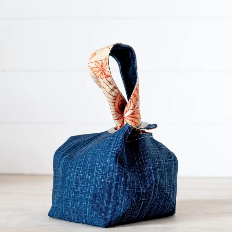 Flower Power Denim Blue — Dumpling Bags by binkwaffle