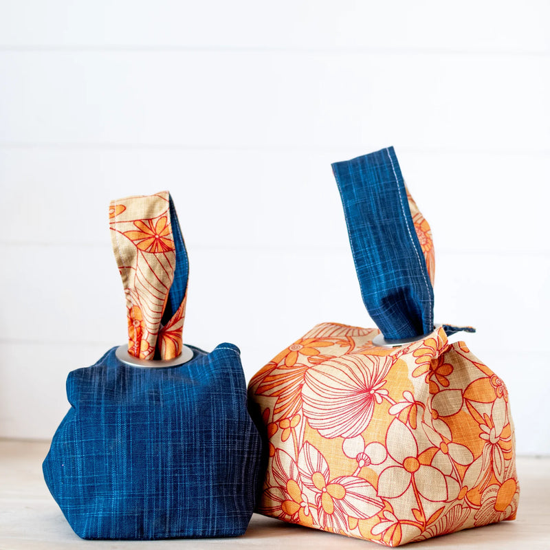 Flower Power Denim Blue — Dumpling Bags by binkwaffle