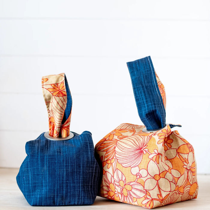 Flower Power Denim Blue — Dumpling Bags by binkwaffle