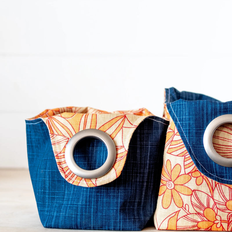 Flower Power Denim Blue — Dumpling Bags by binkwaffle