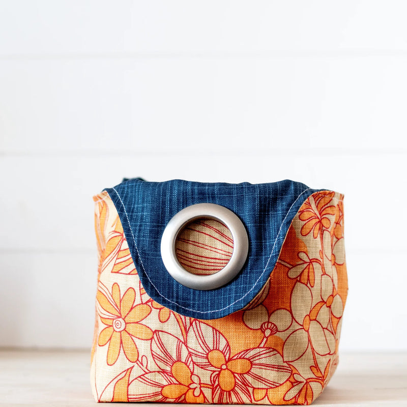 Flower Power Denim Blue — Dumpling Bags by binkwaffle
