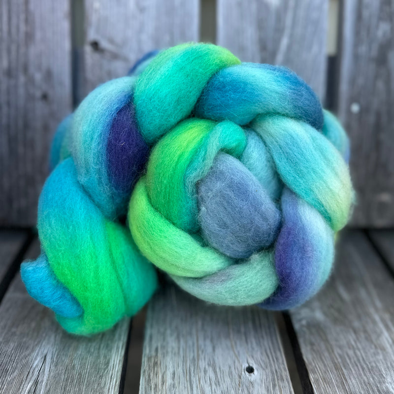 The Wheel and The Anvil - 4oz Merino Wool Braids Hand Dyed in Maine