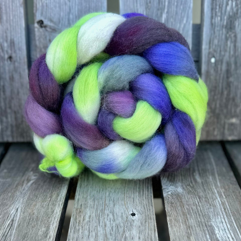The Wheel and The Anvil - 4oz Merino Wool Braids Hand Dyed in Maine
